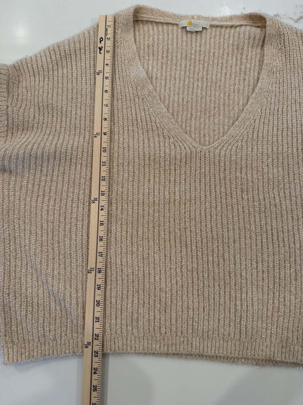 Boden Shimmer Ribbed V-Neck Sweater Size US 14 - Picture 5 of 5